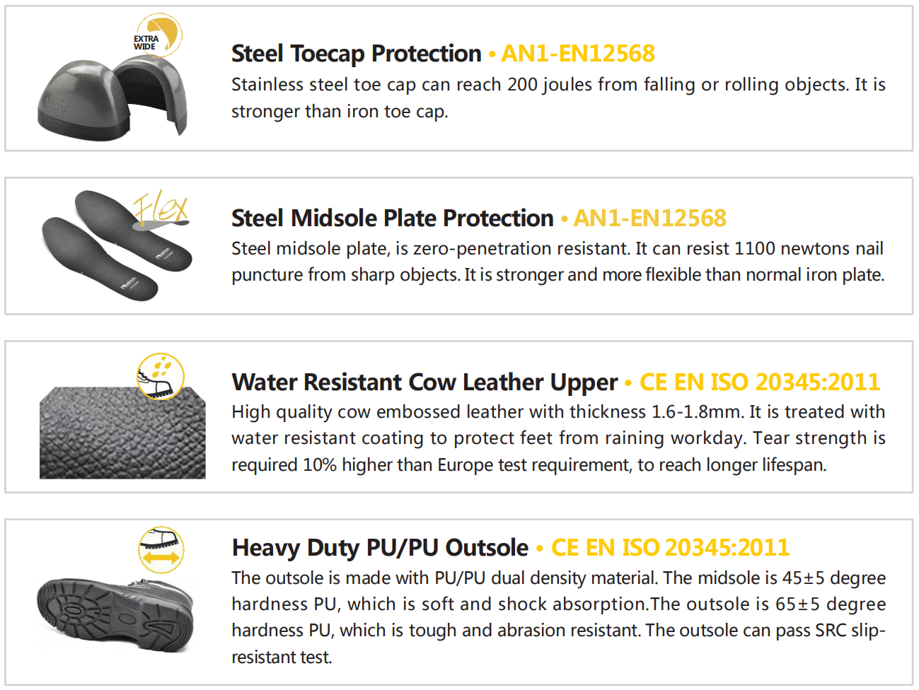 steel toe safety boots for men męskie buty ochronne ze stalowymi noskami