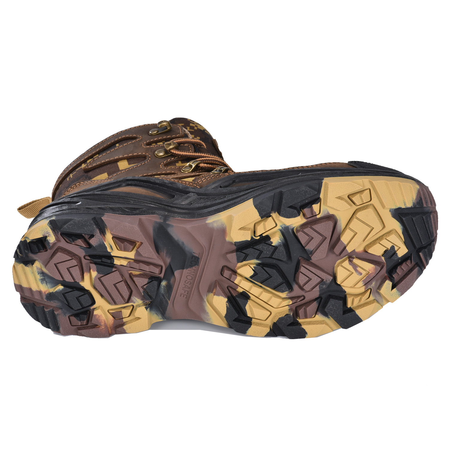 Buty ochronne w kamuflażu, odporne na ciepło i kwasy, niezawierające metalu M-855