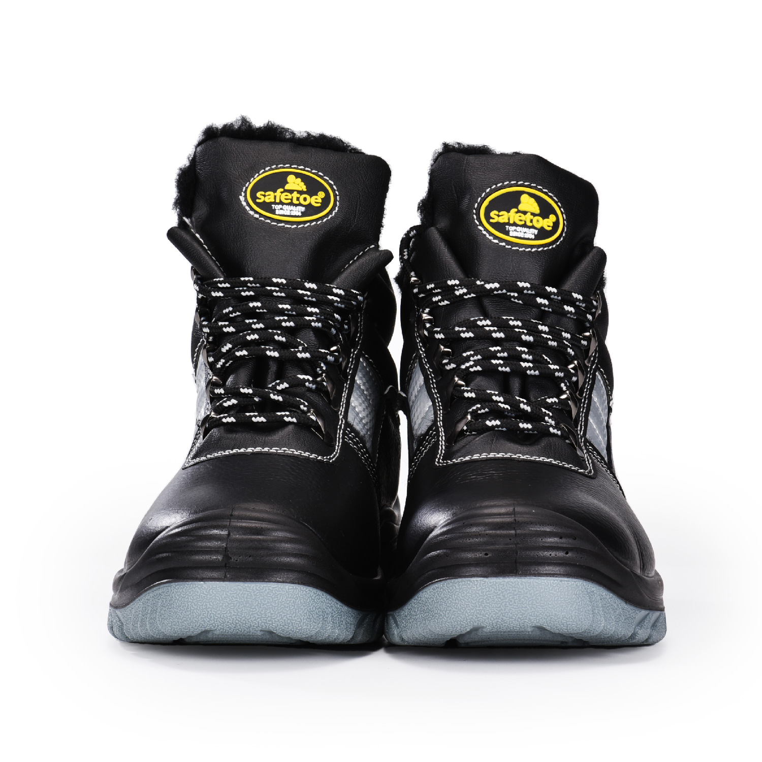 Męskie zimowe, ciepłe, bezpieczne buty robocze ze stalowym noskiem, futro budowlane M-8027