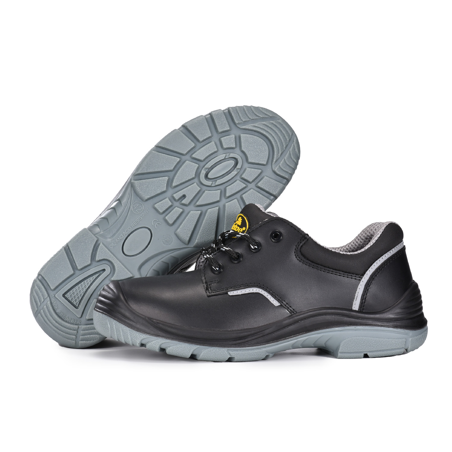 Buty robocze S3 z gładkiej skóry, ze stalowym podnoskiem i stalową podeszwą środkową L-7163 Gładkie