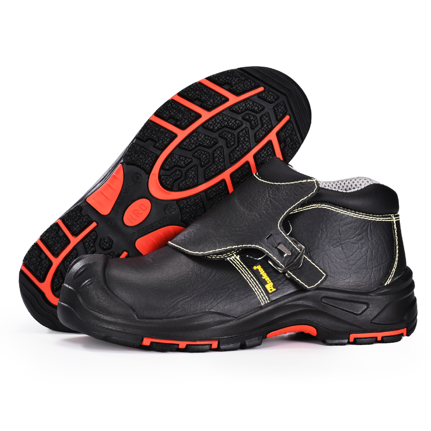 Wytrzymałe, czarne, bezpieczne buty spawalnicze z kompozytowym czubkiem i płytką kevlarową M-8387 Nakładka Nowość