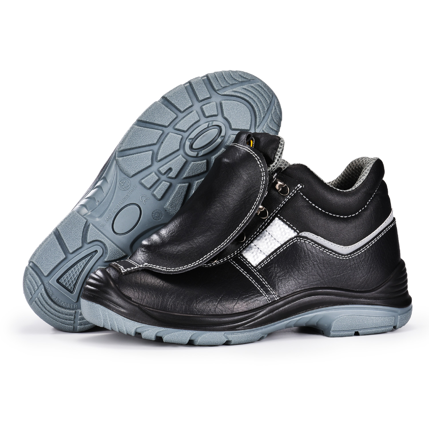 Wysokie, ochronne spawane buty spawalnicze z grubej skóry z osłoną M-8027 Met Guard