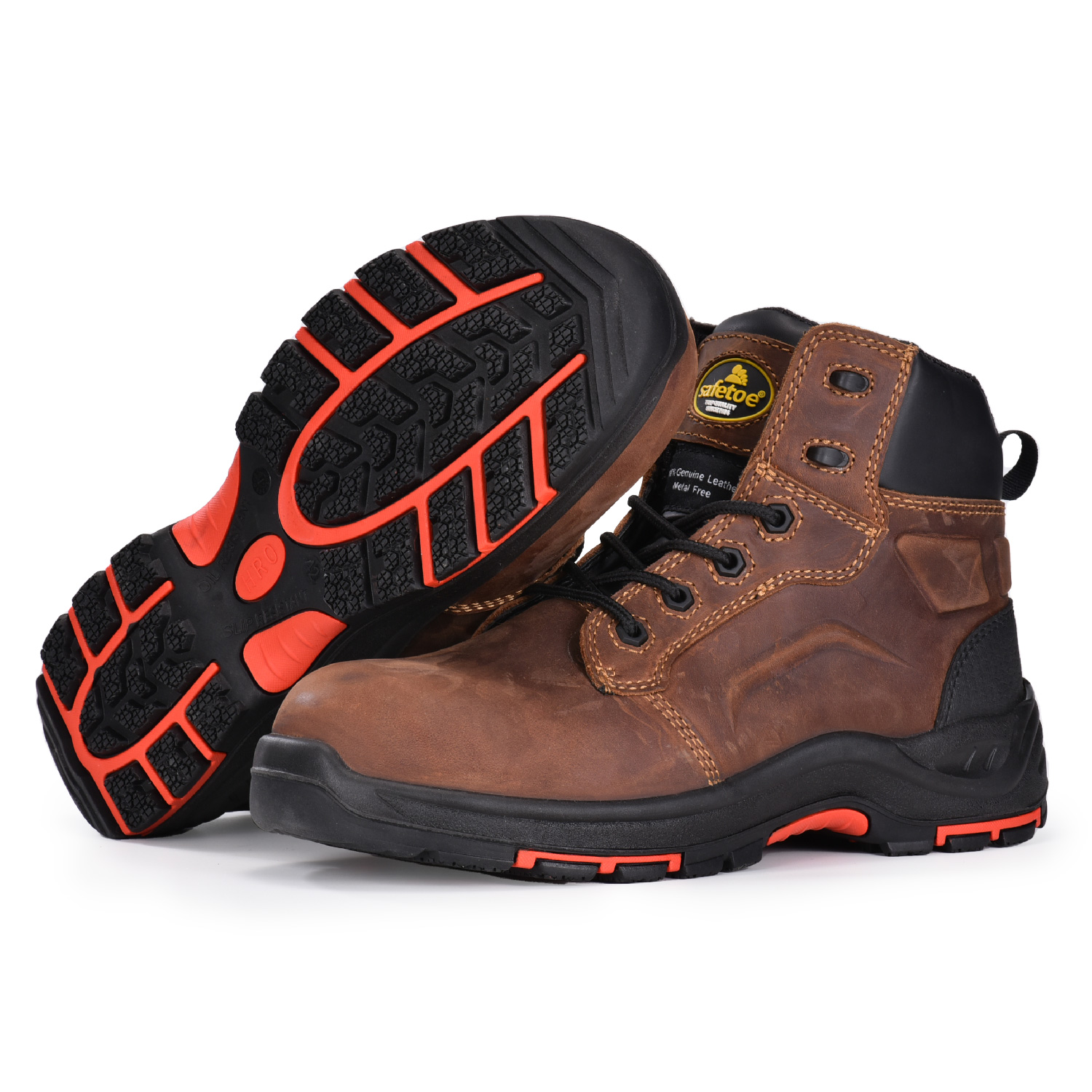 Trwałe i ochronne brązowe męskie buty ochronne Chukka Work Boots M-8552B