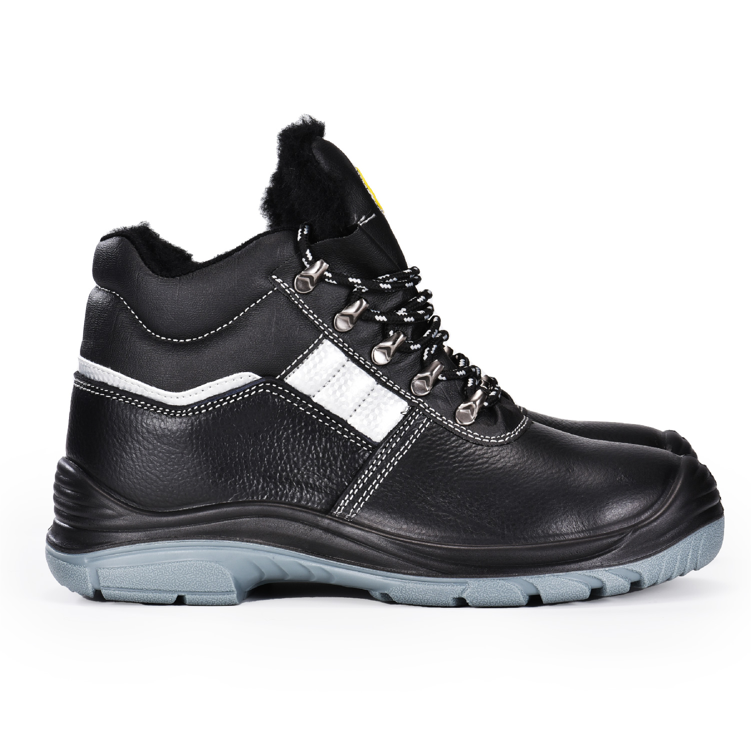 Męskie zimowe, ciepłe, bezpieczne buty robocze ze stalowym noskiem, futro budowlane M-8027