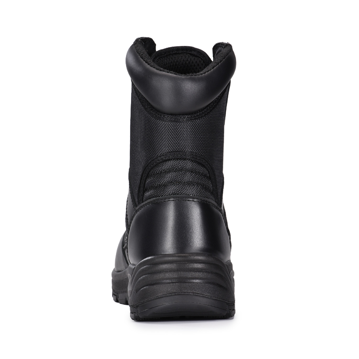 Czarne skórzane buty bojowe wojskowe/wojskowe do użytku na zewnątrz lub zabezpieczające H-9551