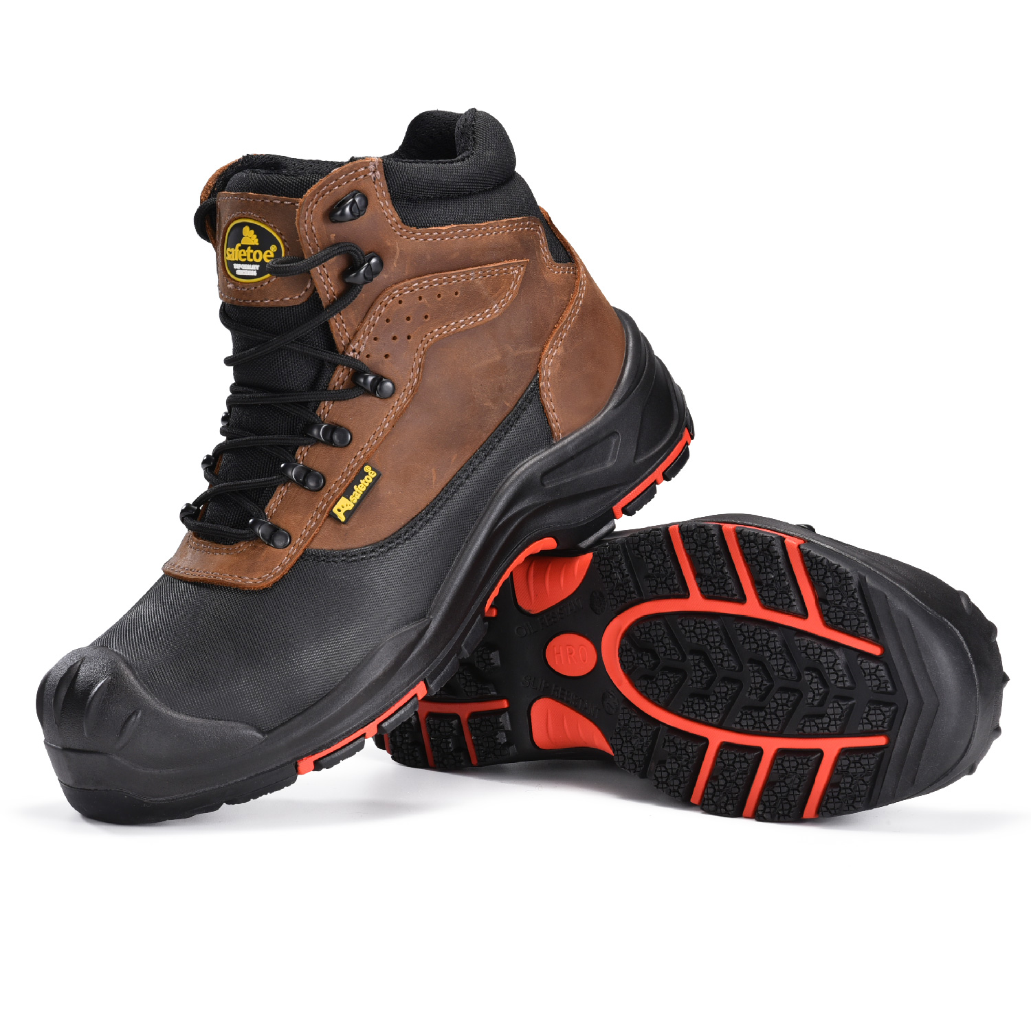 Najwygodniejsze buty robocze ze skóry nubukowej, antypoślizgowe, z kompozytowym noskiem dla mężczyzn M-8562