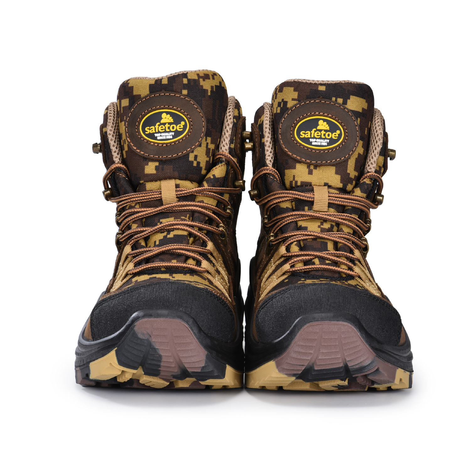 Buty ochronne w kamuflażu, odporne na ciepło i kwasy, niezawierające metalu M-855