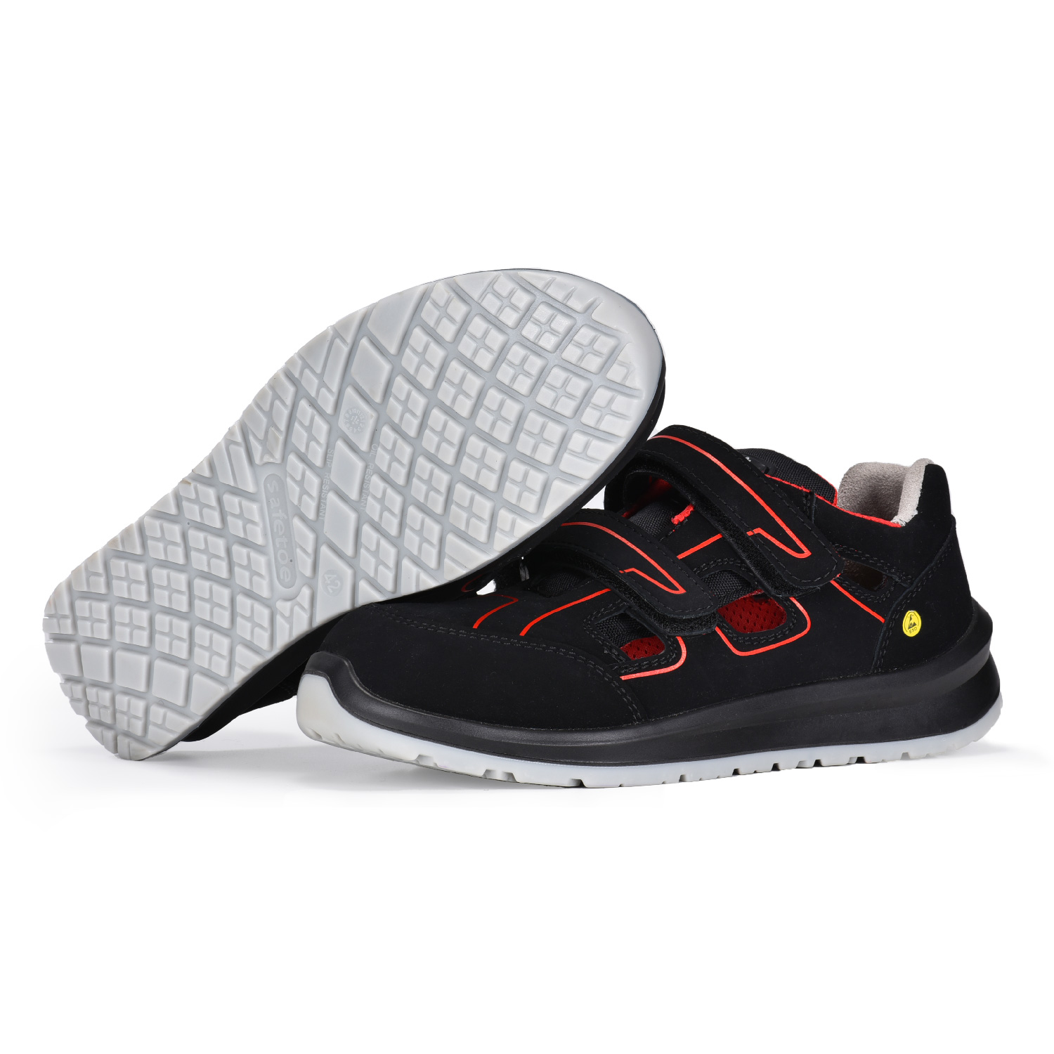 Obuwie ochronne S1P Antypoślizgowe z nakładką ochronną zapinaną na rzep L-7518B Czerwone