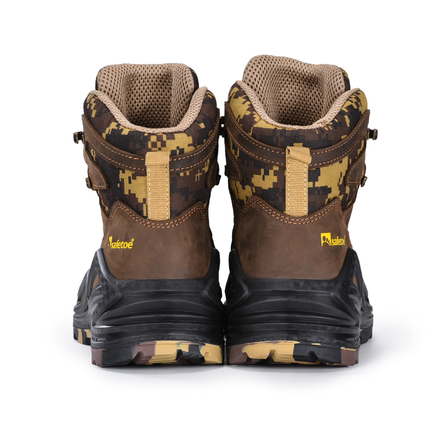 Buty ochronne w kamuflażu, odporne na ciepło i kwasy, niezawierające metalu M-855