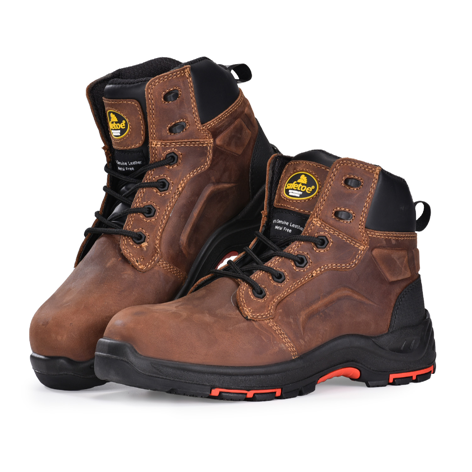 Trwałe i ochronne brązowe męskie buty ochronne Chukka Work Boots M-8552B