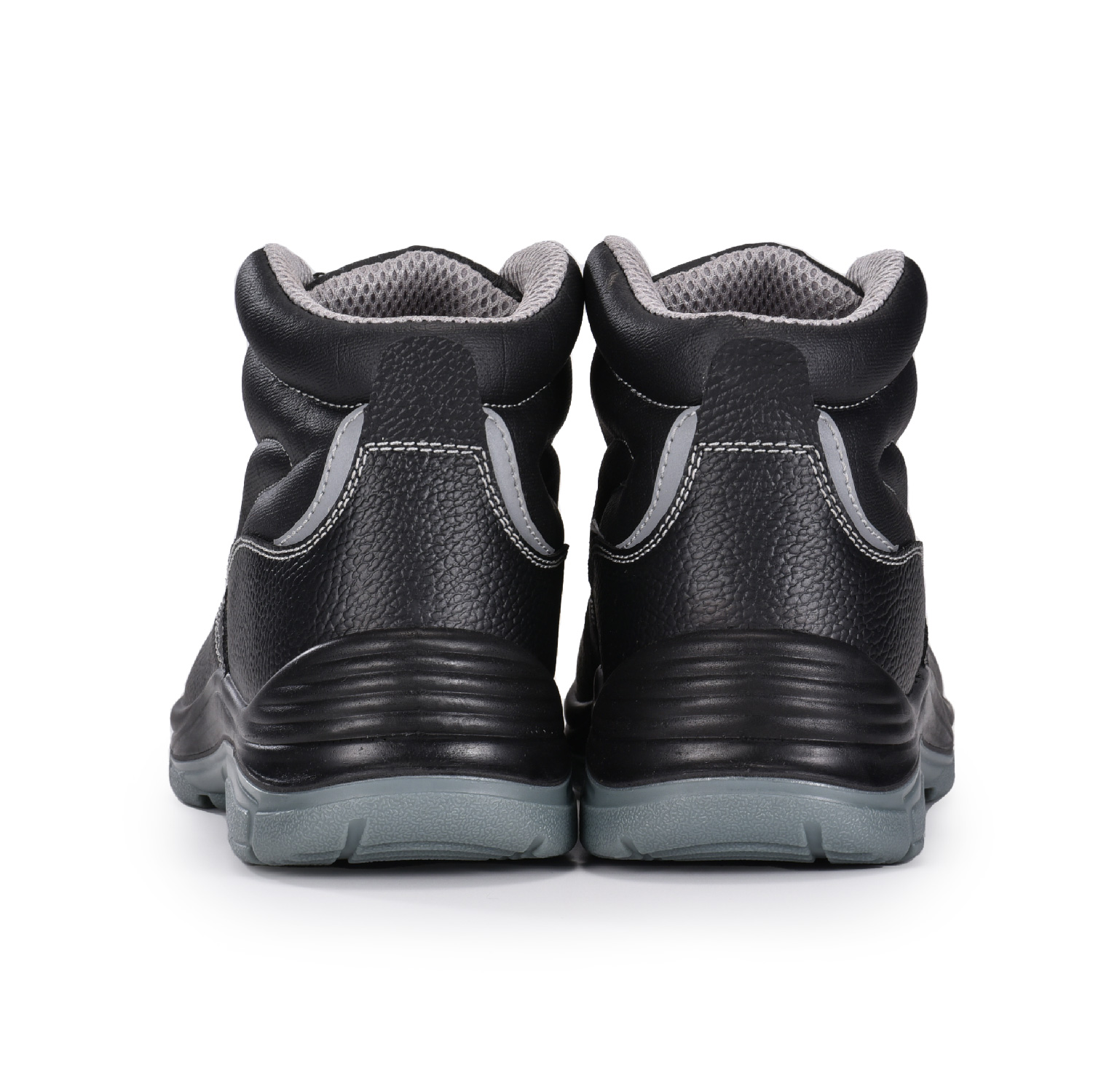 Męskie buty ochronne ze stali olejoodpornej, czarne, ze skóry bydlęcej M-8520