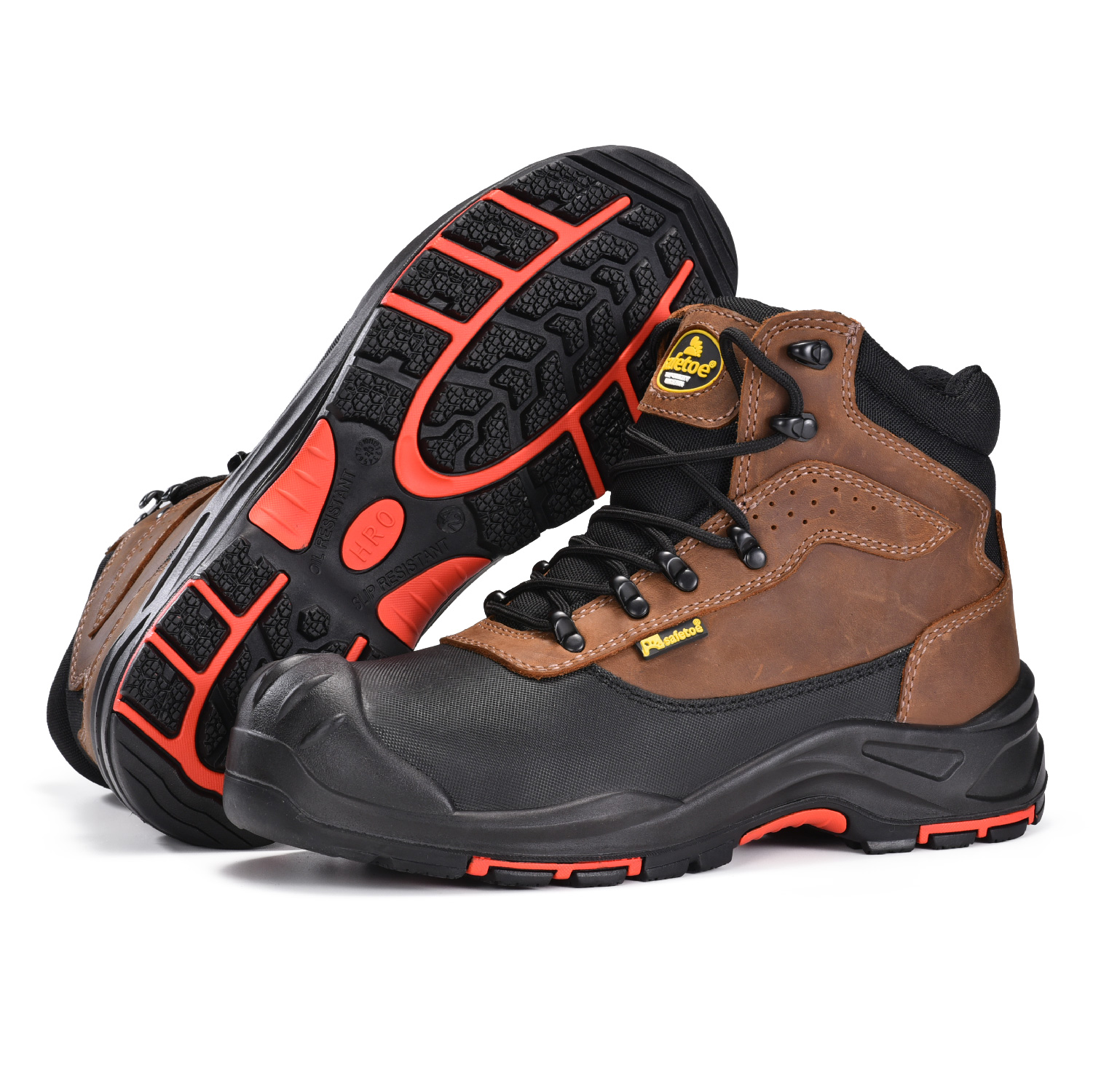 Najwygodniejsze buty robocze ze skóry nubukowej, antypoślizgowe, z kompozytowym noskiem dla mężczyzn M-8562