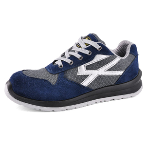 Oddychające obuwie ochronne ze skóry zamszowej L-7328 Niebieskie