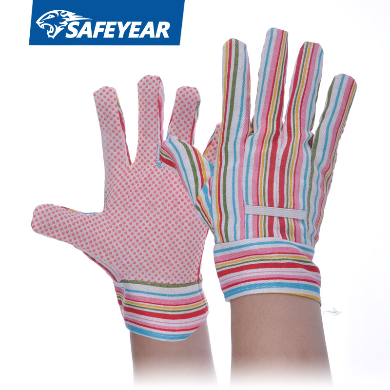 Rękawice robocze z PVC w kropki FL-5534