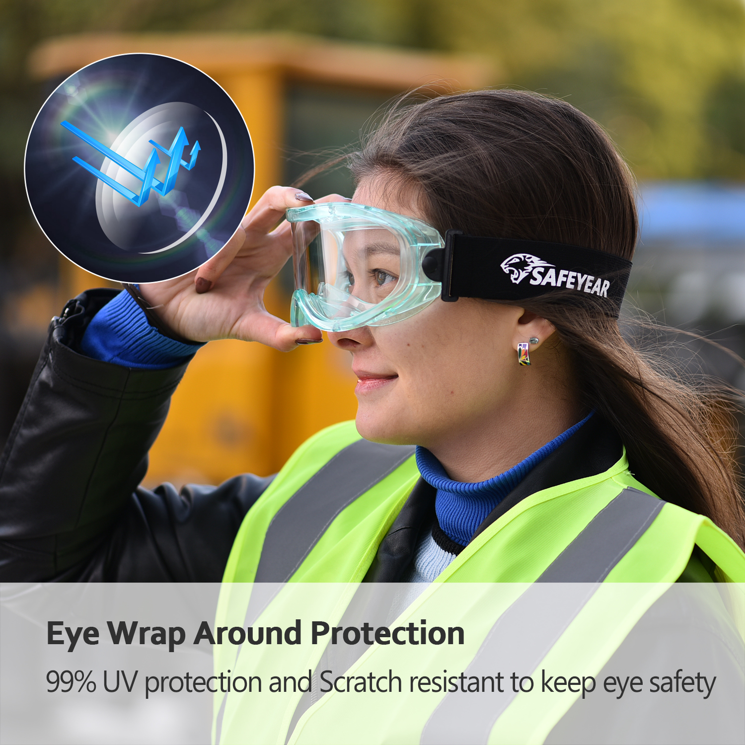 Lekkie gogle ochronne SG007 zielone