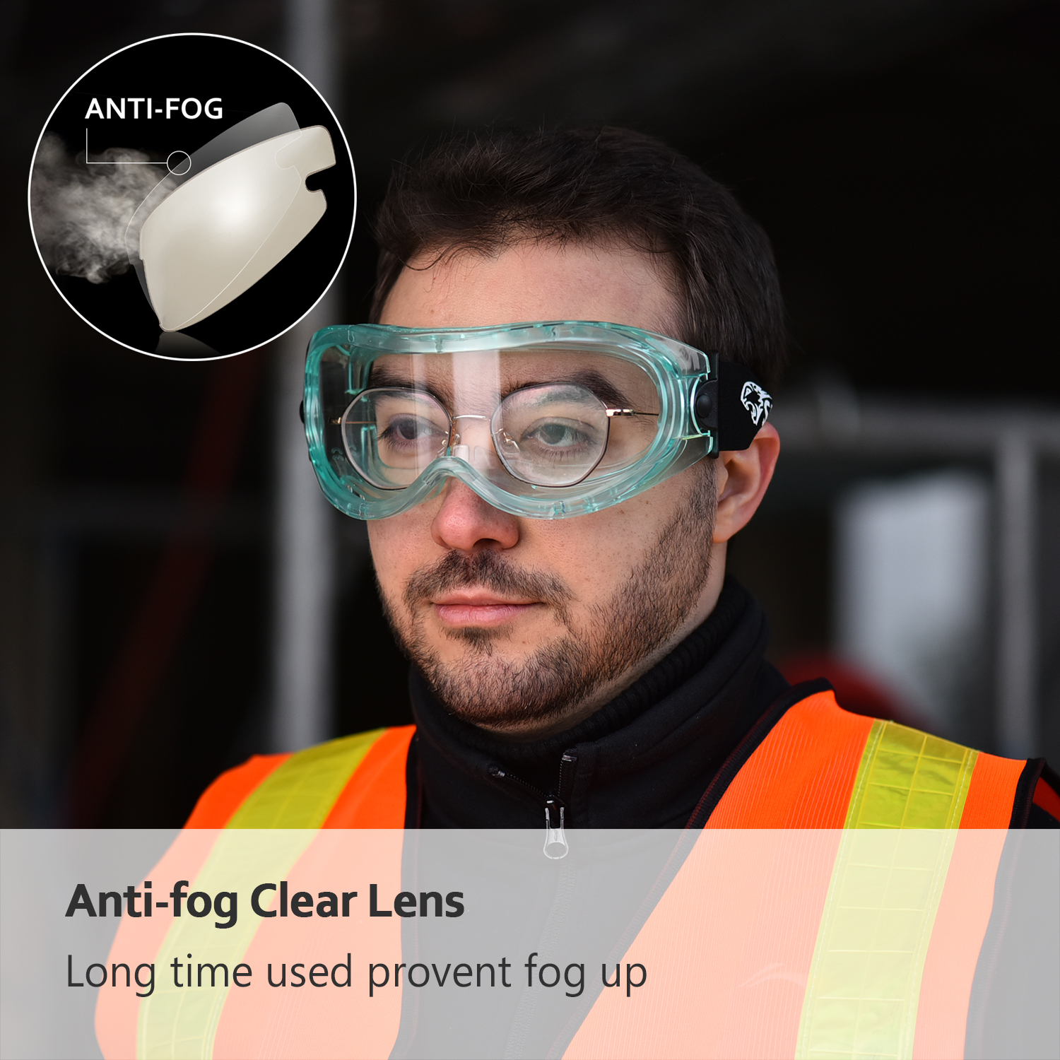 Lekkie gogle ochronne SG007 zielone