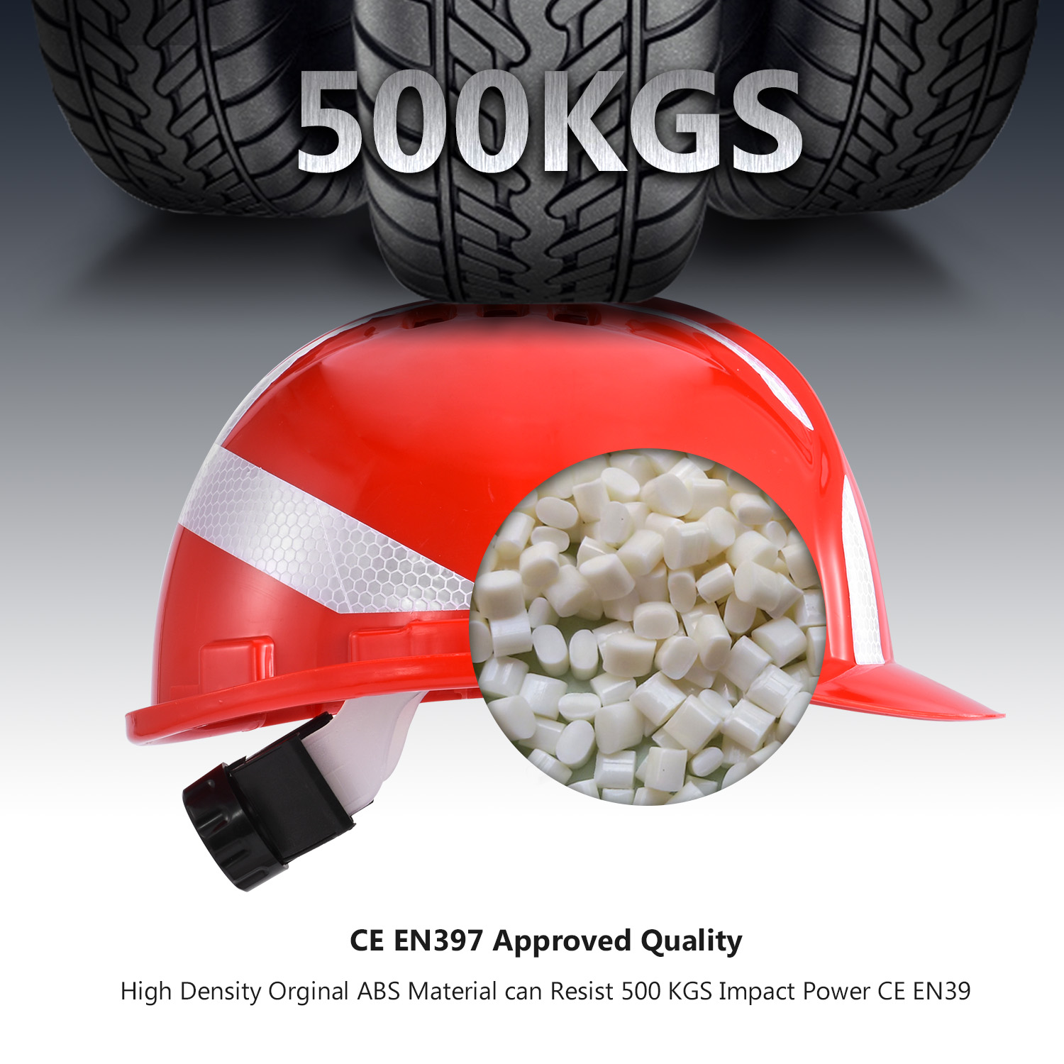 Czerwony hełm ochronny dla budownictwa W-036