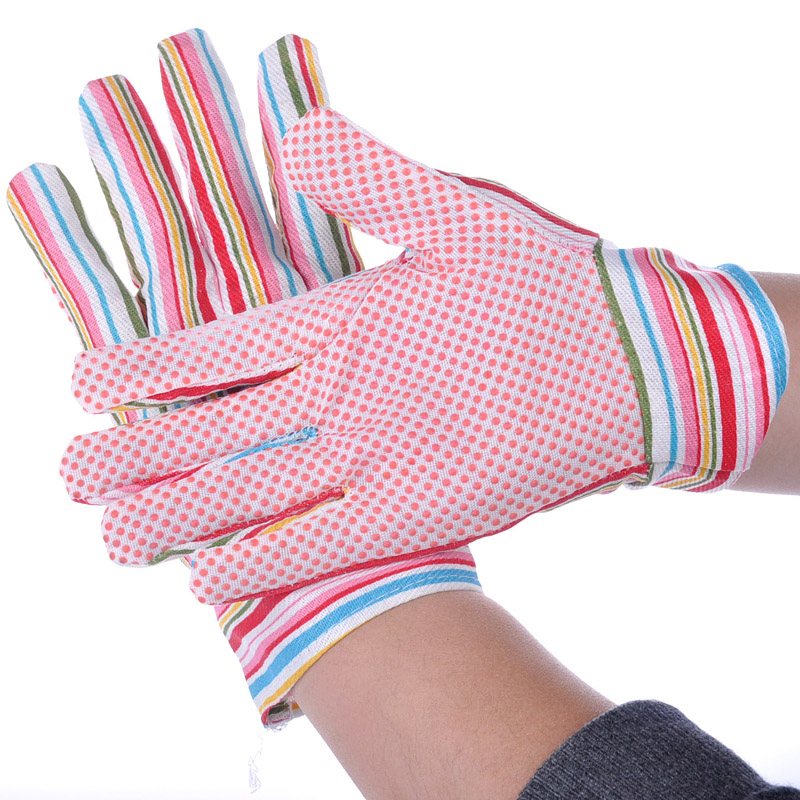 Rękawice robocze z PVC w kropki FL-5534