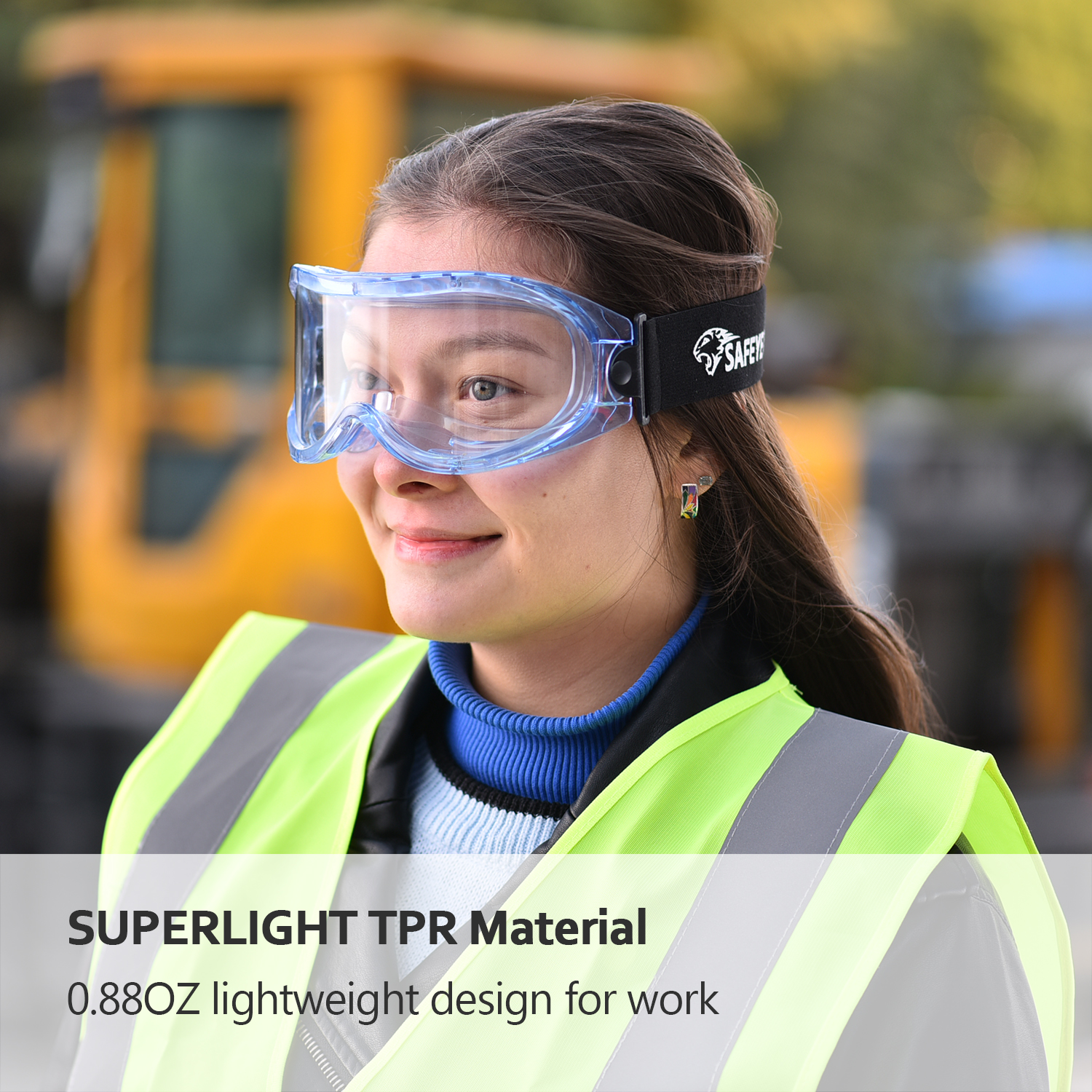 Wytrzymałe przezroczyste okulary ochronne SG007 niebieskie