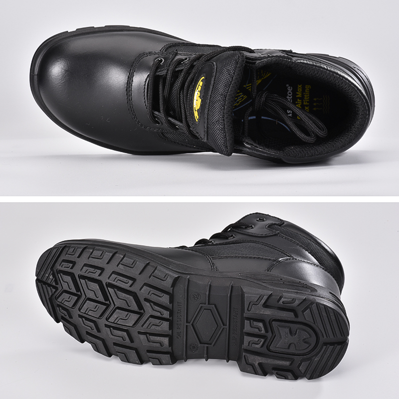 Czarne skórzane buty policyjne M-8515NS