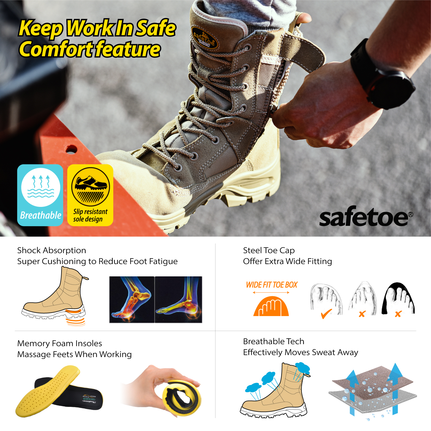 Lekkie buty Best Military Police Desert Tactical Combat Work Boots H-9438NS