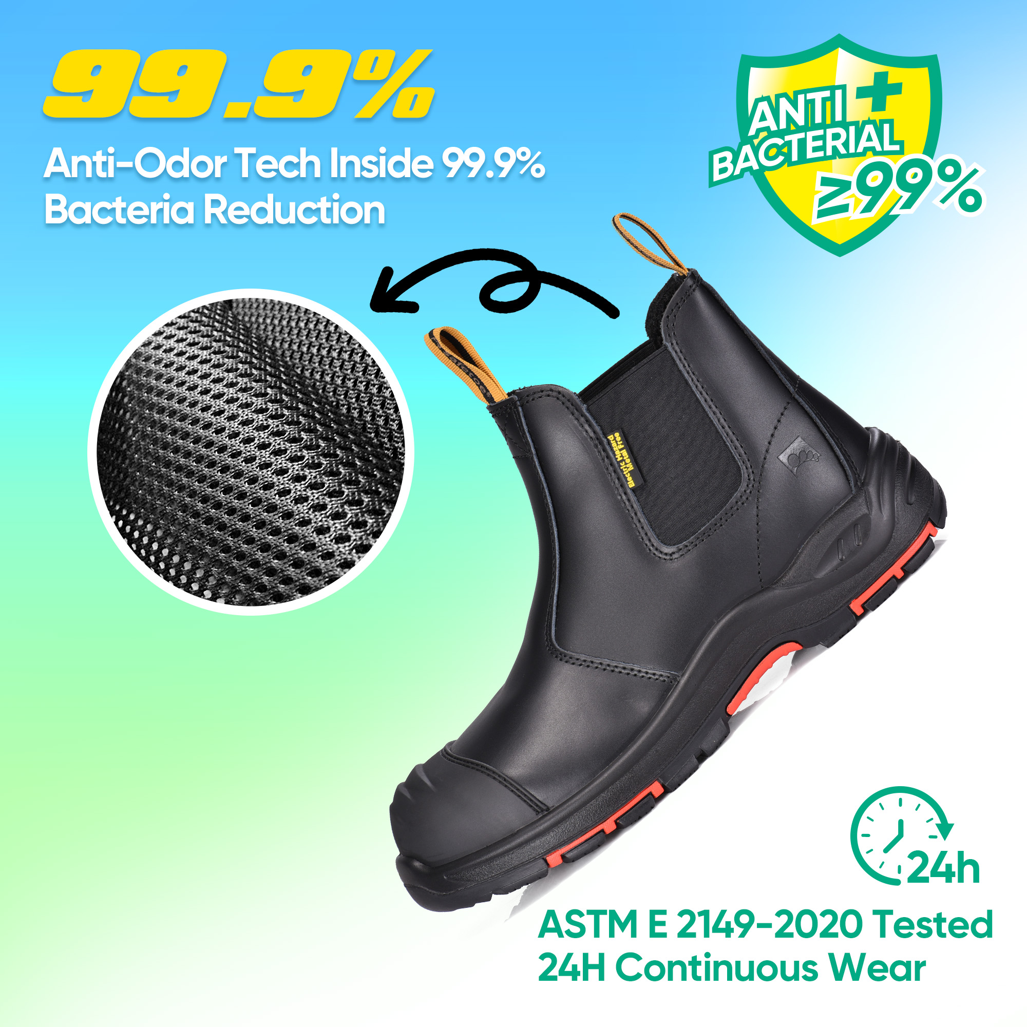 Buty ochronne z kompozytowymi palcami z certyfikatem CSA | Buty robocze nie zawierające metalu M-8025NBK