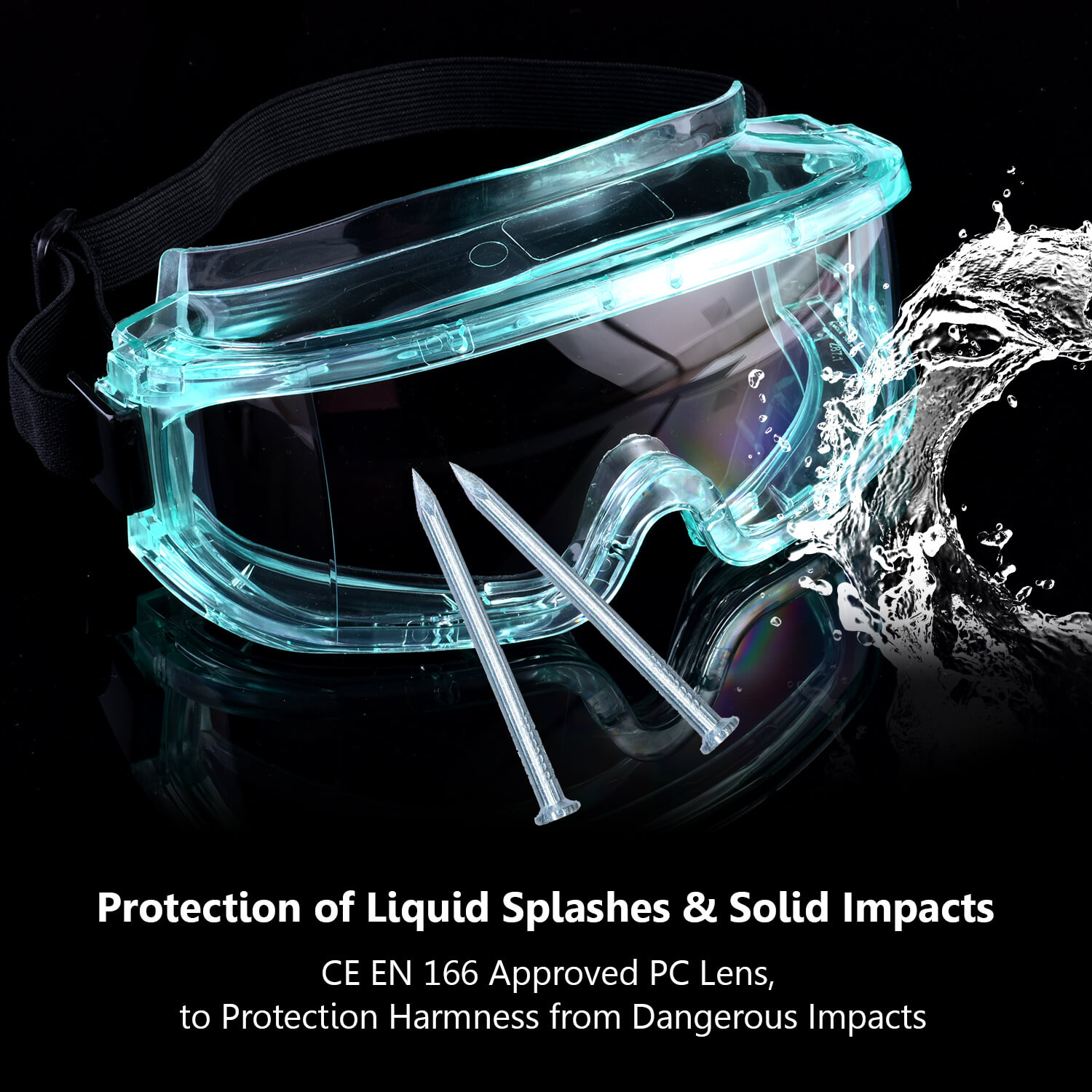 Gotowe przeciwmgielne, pyłoszczelne przemysłowe gogle ochronne SG031