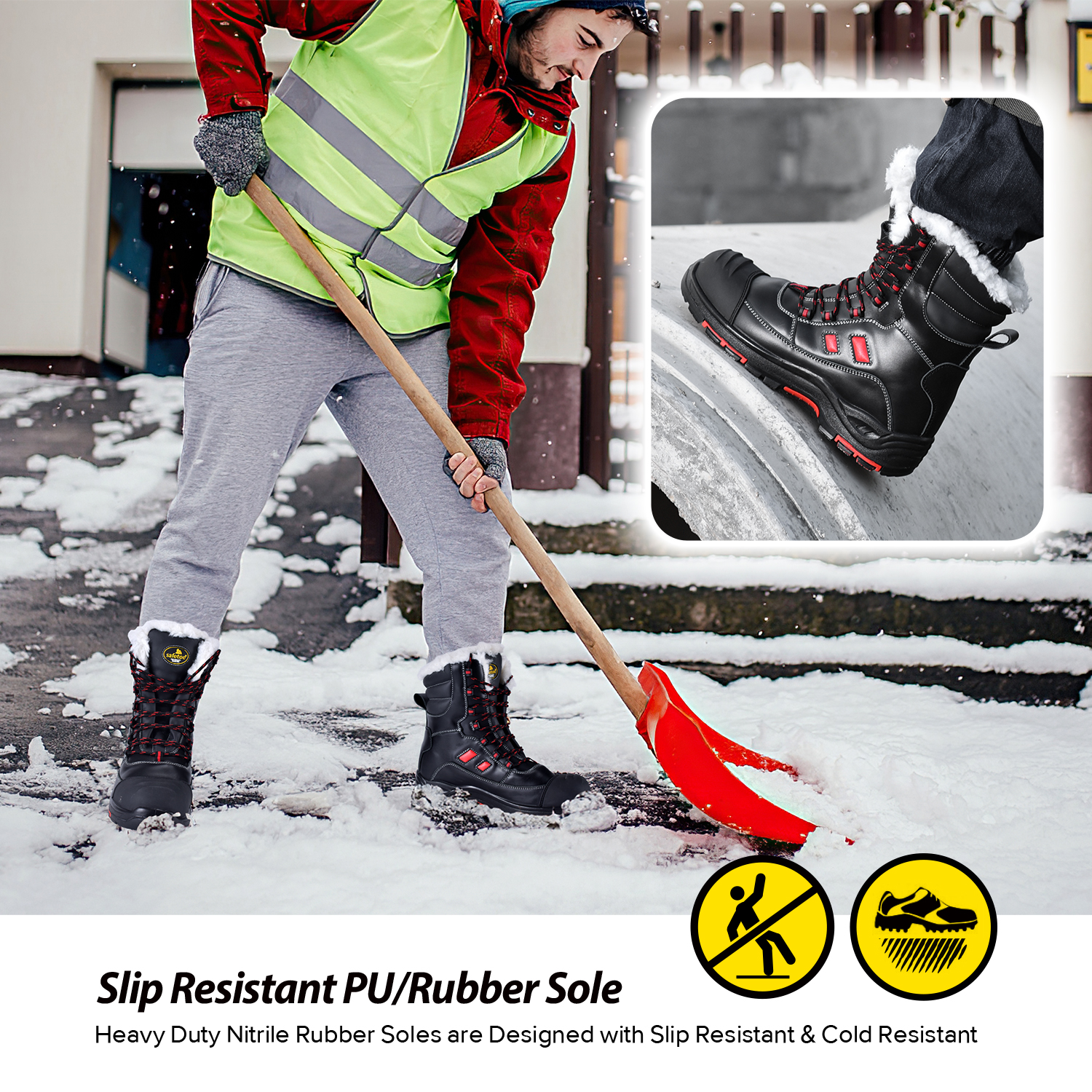 Gotowe Zimowe Buty Robocze Ciepłe Futro H-9550