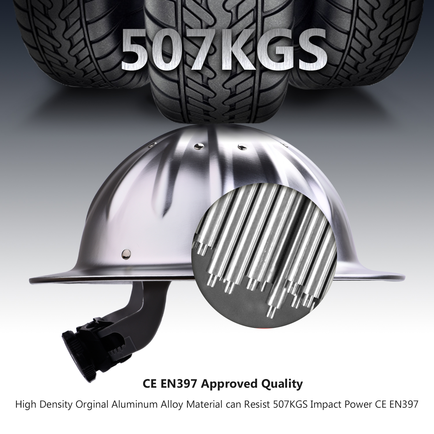 Kask ze stopu aluminium W-082 okrągły