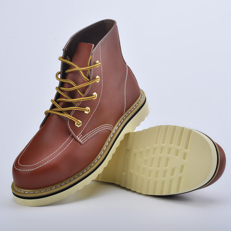 Sznurowane Buty Robocze Na Koturnie M-8076 Gładkie