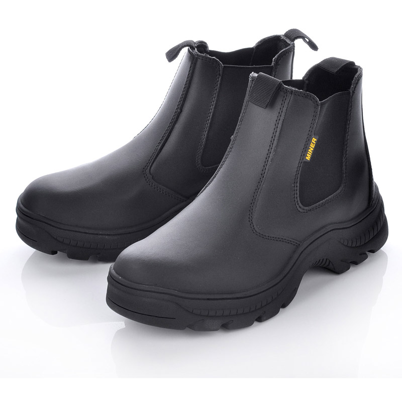 Wsuwane męskie górnicze buty robocze ochronne M-8025 gumowe czarne