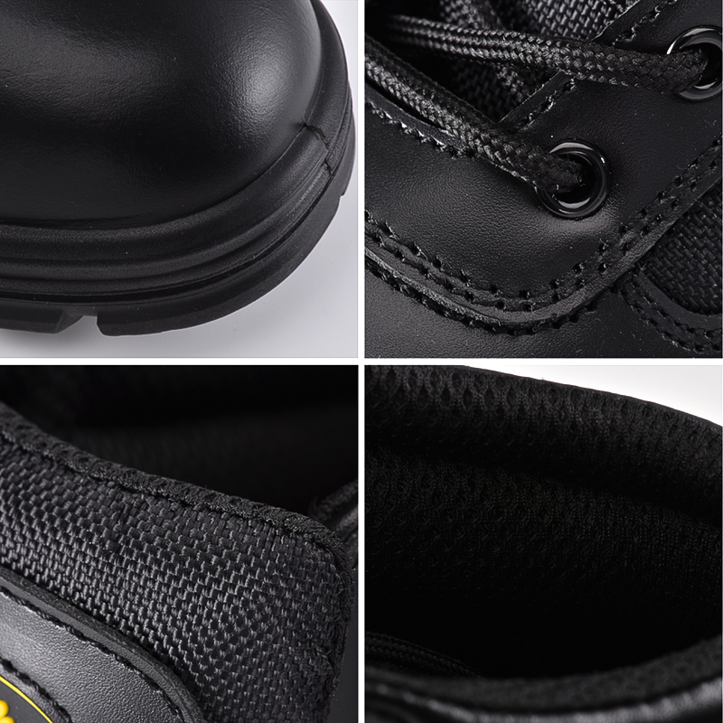 Czarne skórzane buty policyjne M-8515NS