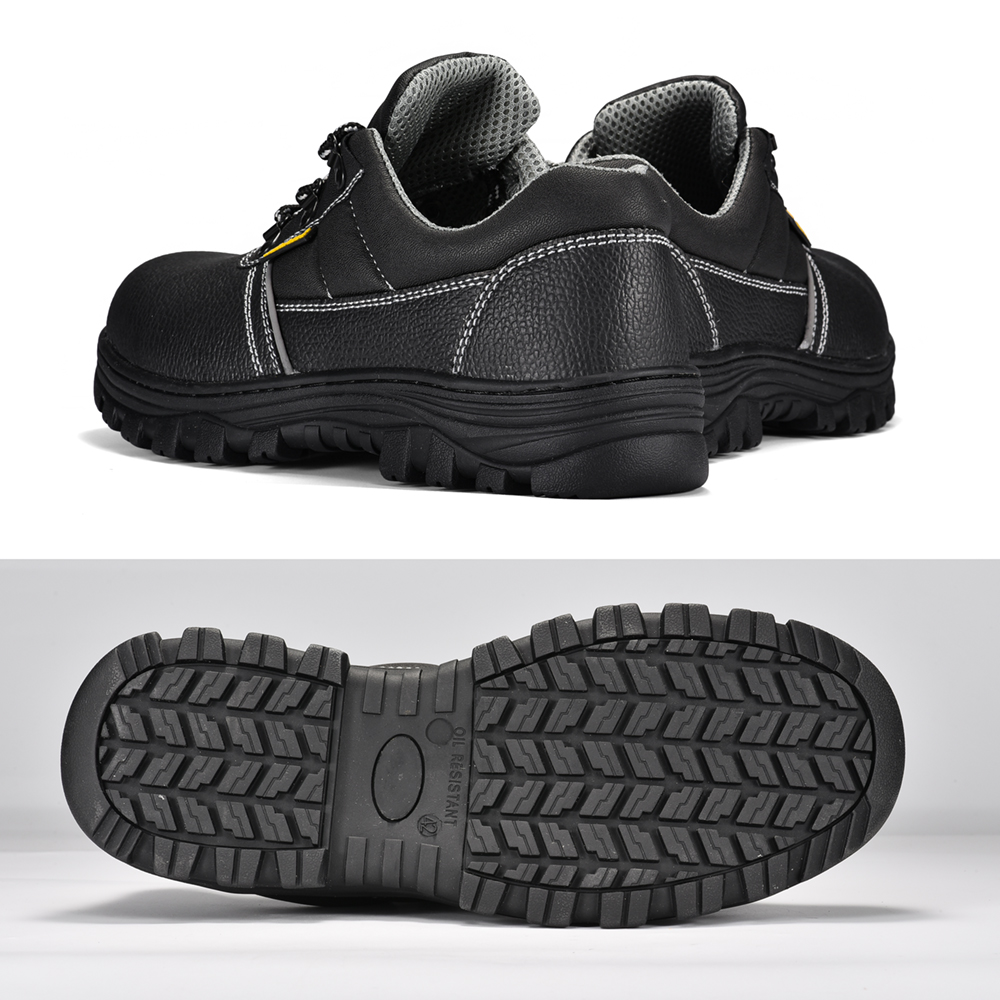 Czarne skórzane kuchenne antypoślizgowe buty ochronne dla kucharza, szefa kuchni, rzeźnika