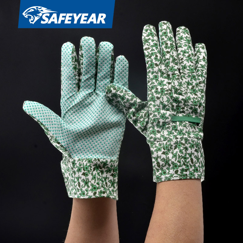 Rękawice robocze z PVC w kropki FL-5533