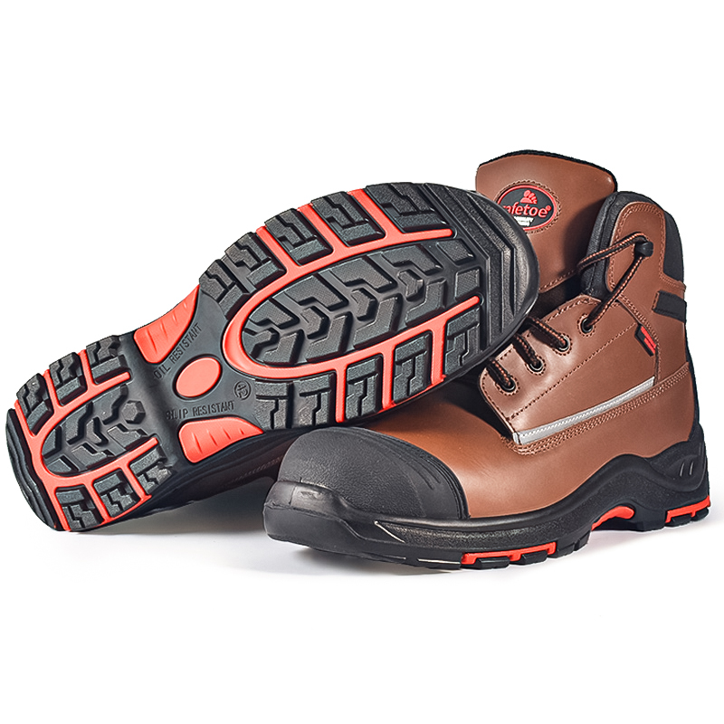 Półbuty Robocze Skórzane Wodoodporne M-8370 Brązowe