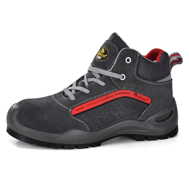 Buty robocze z krowiej skóry zamszowej S1P M-8377 szare
