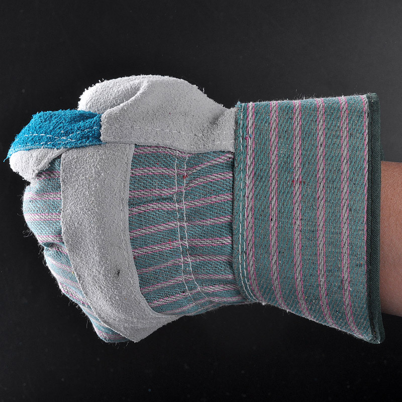 Skórzane Rękawice Robocze Budowlane FL-1015 Niebieskie