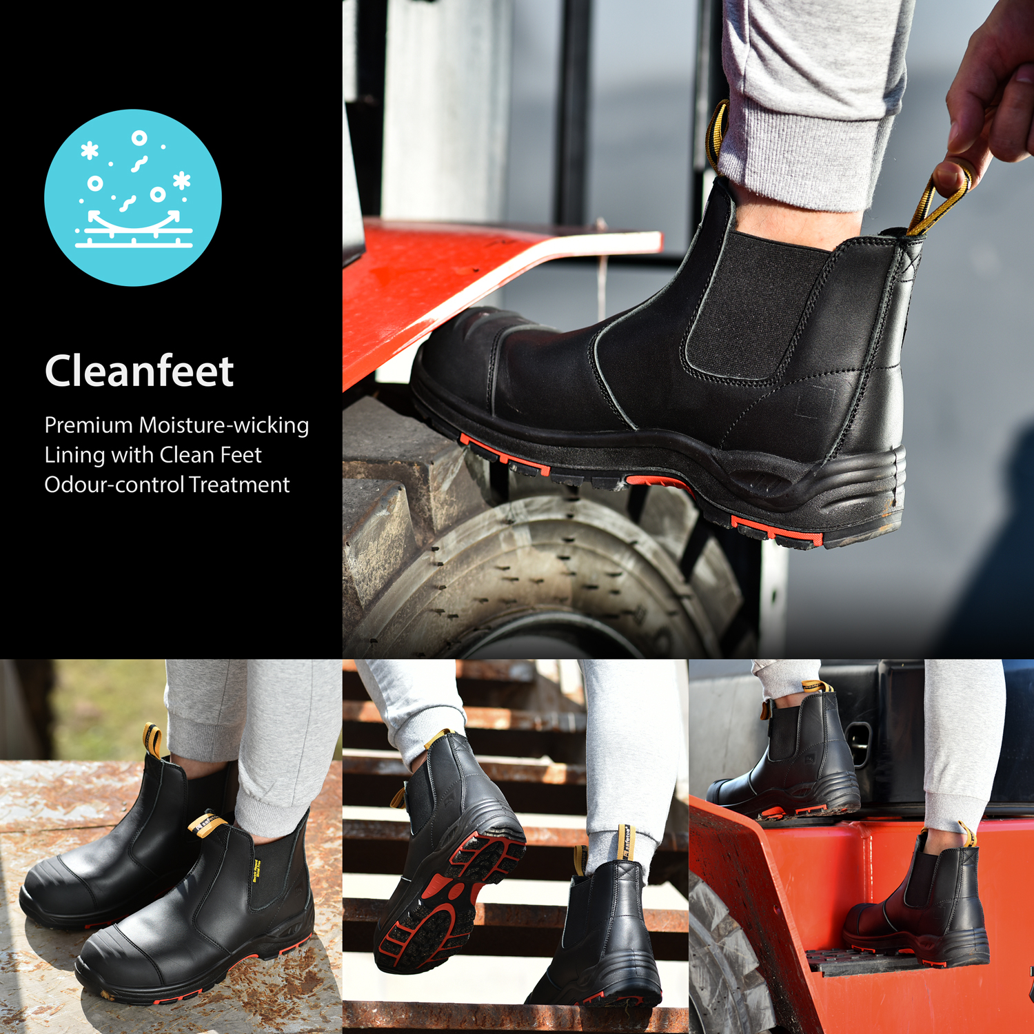 Buty ochronne Chelsea Design M-8025NBK