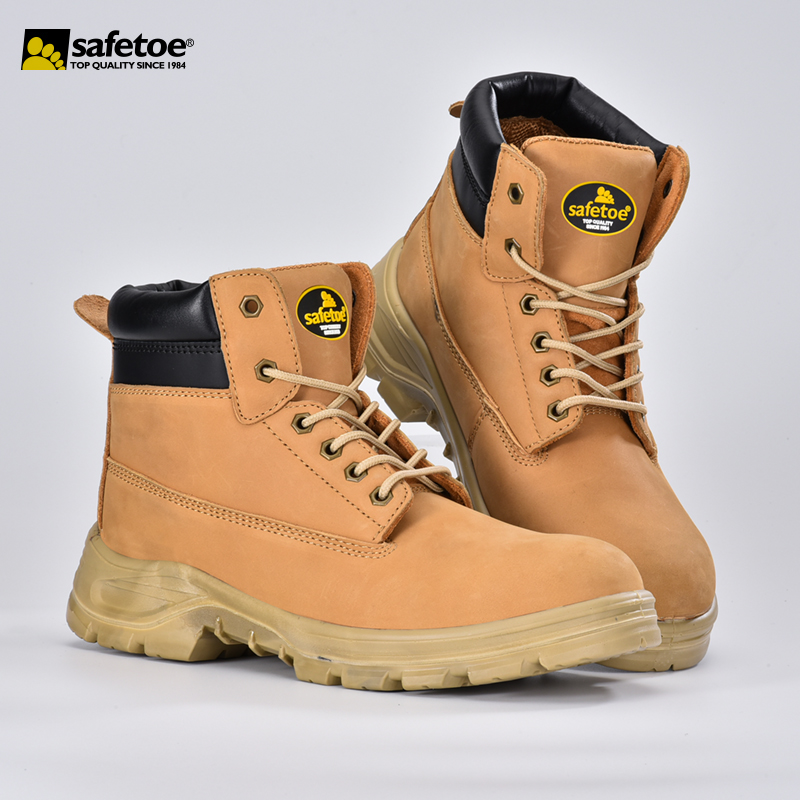 Buty robocze ze skóry bydlęcej nubukowej ze stalowymi noskami M-8173