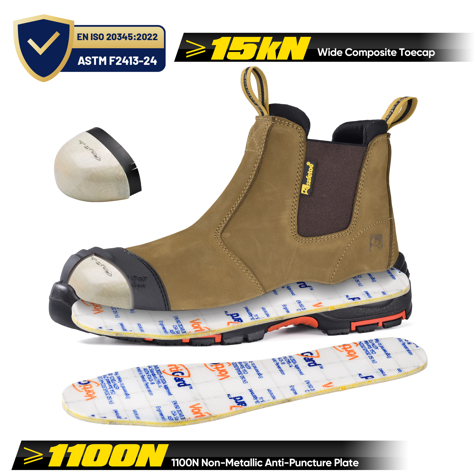 Zatwierdzone przez ASTM wsuwane, elektroizolacyjne, gumowe buty ochronne M-8025NB InstaGuard Chelsea