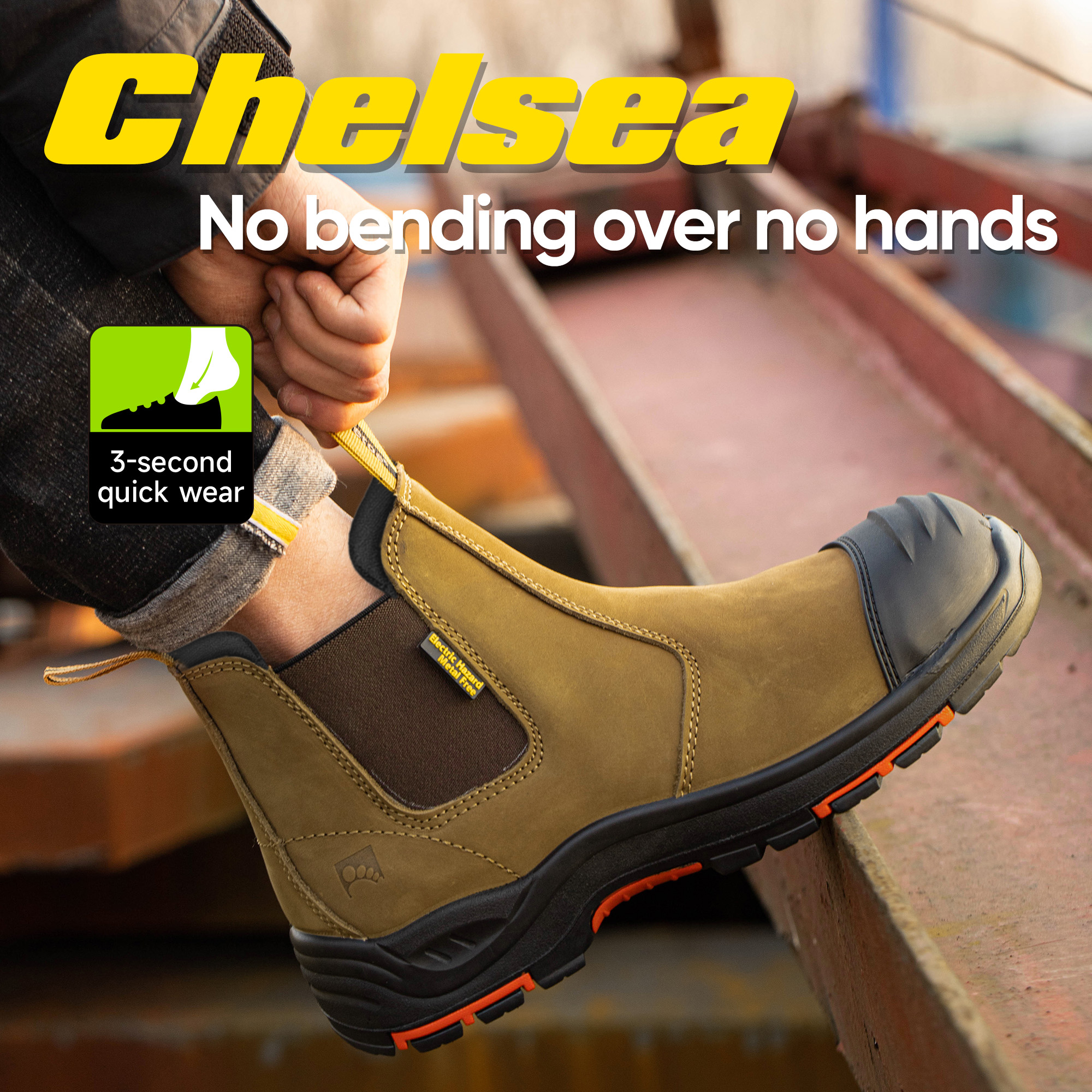 Zatwierdzone przez ASTM wsuwane, elektroizolacyjne, gumowe buty ochronne M-8025NB InstaGuard Chelsea